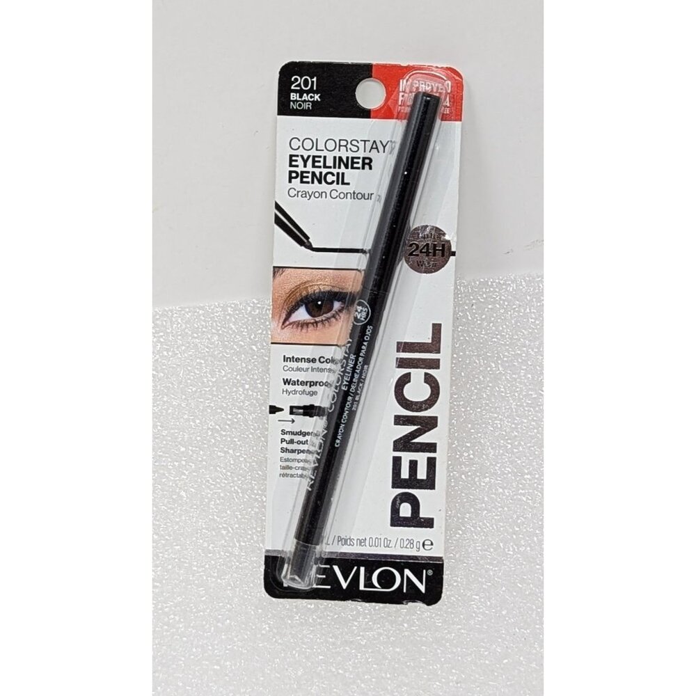 Revlon ColorStay Eyeliner Pencil 24HR Wear 0.01 Oz 201 Black Noir Waterproof & S